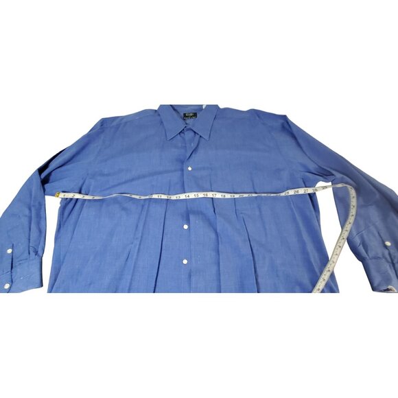 Currier & Day Blue Button-Up Long Sleeve Shirt Cotton-Blend Size 18 T - Picture 11 of 12